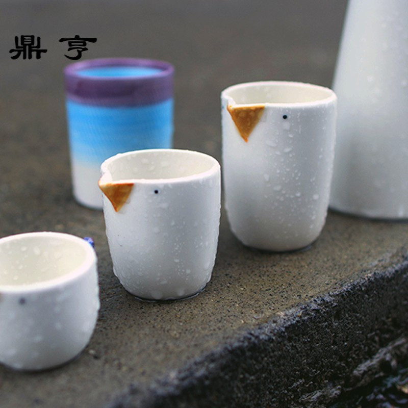 鼎亨日本陶瓷创意卡通小鸟形酒壶家用酒具套装泡茶杯茶壶