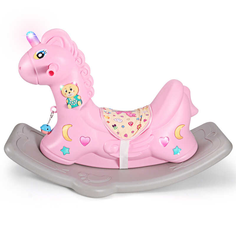 儿童玩具摇摇马八个月婴儿宝宝健身木马女孩男孩带音乐故事机13岁周岁