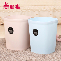 美丽雅 家用厨房卫生间无盖设计大容量炫彩垃圾桶方形9L(大)