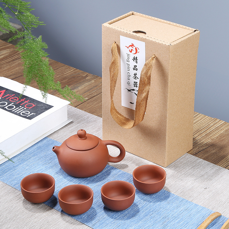 杯具套装旅行装 DX1210 陶瓷一壶四杯功夫茶具套装旅行茶具印字广告茶具(单位:套)