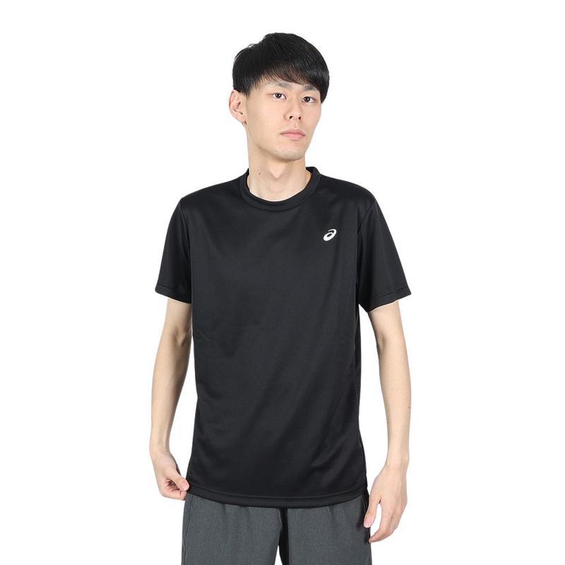Asics/亚瑟士男士速干透气运动短袖T恤休闲跑步训练比赛服黑灰多