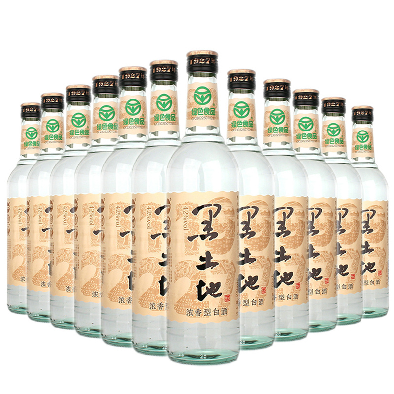 12瓶装42度黑土地1927浓香型白酒500毫升纯粮酿造东北酒视频