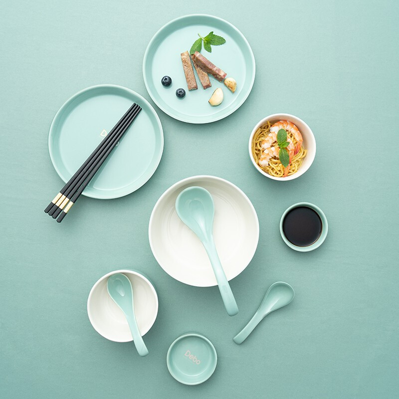 德铂(Debo)斯图加特餐具套装陶瓷碟碗勺筷盘12件套 DEP-793