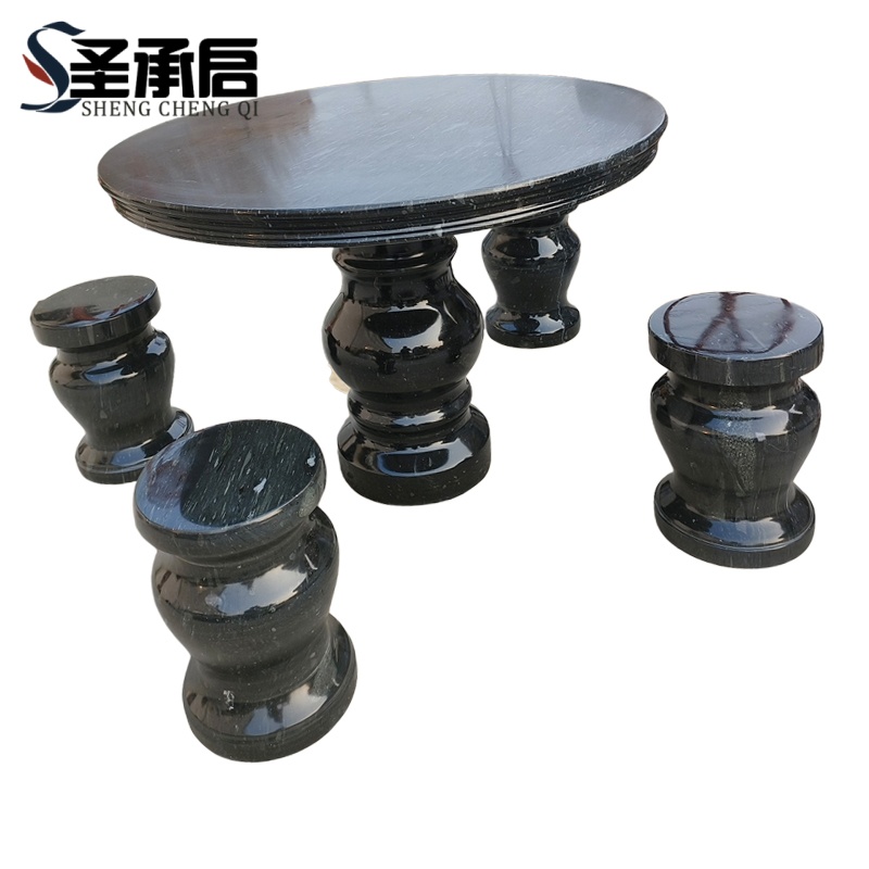 圣承启 户外石桌 直径100cm 套高清大图