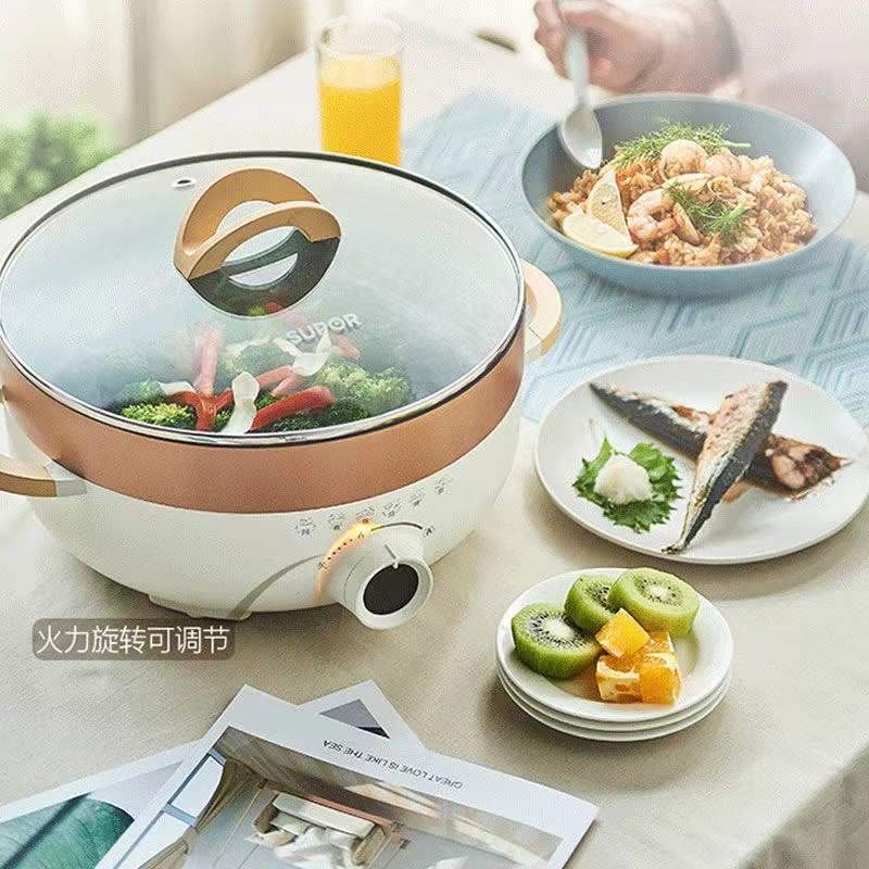 苏泊尔(SUPOR) 煎烤机5.5L多功能家用小型电蒸锅电煮锅电火锅 JD30D07 白色图片
