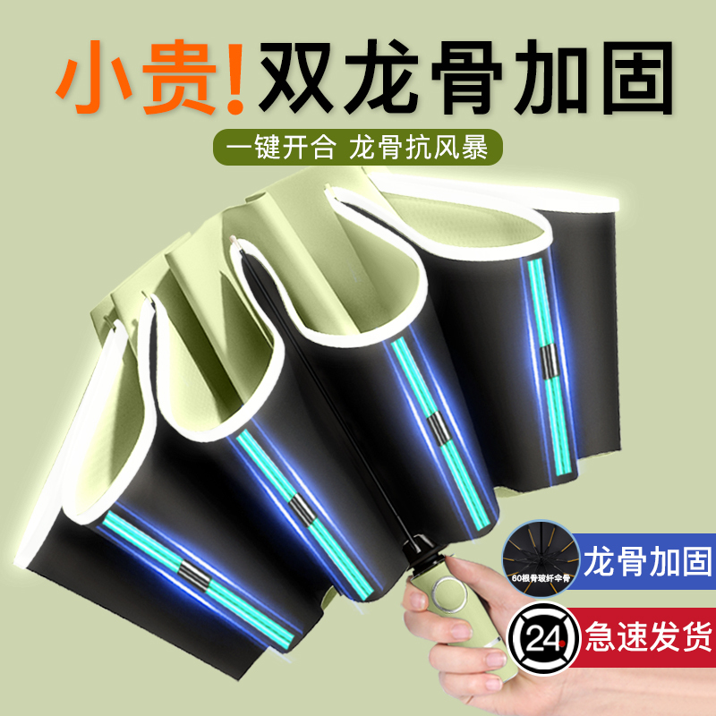 258骨雨伞全自动伞晴雨两用伞加粗加厚加固太阳伞女防晒防紫外线高清大图