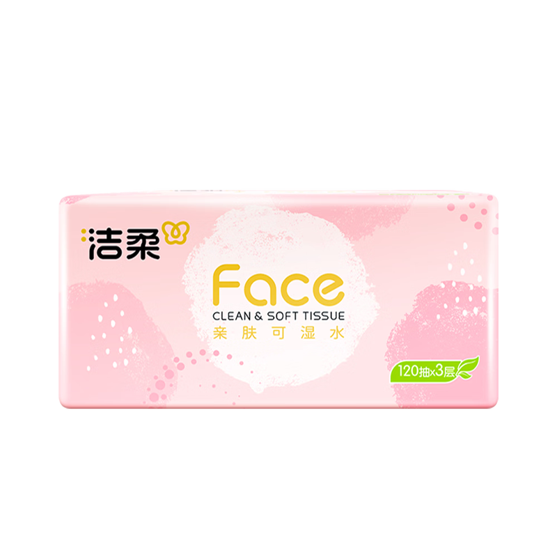 洁柔牌纸面巾粉FACE软抽120抽3层(30包装) 30包/箱PR273-03A高清大图
