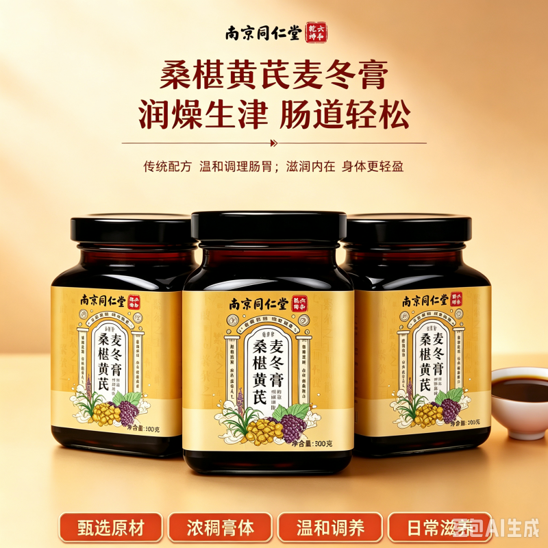 拍2发3 桑葚黄芪麦冬膏泡水泡茶肠道肠胃手工熬制 o添加养生膏养生茶饮官方正品