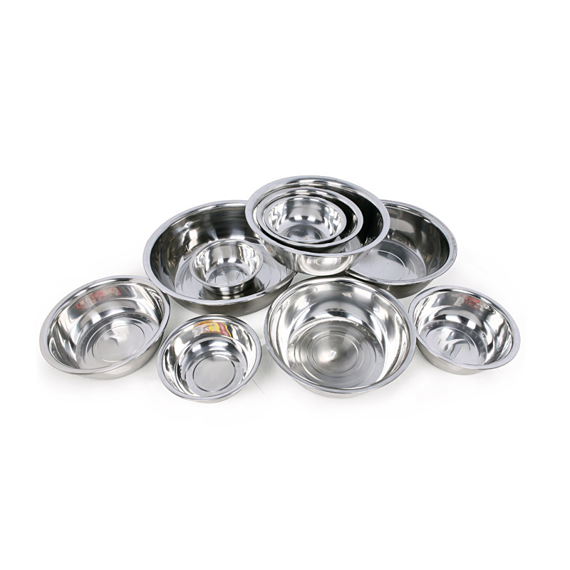 金迪乐厨房特厚不锈钢汤盆圆形洗菜反边斗盆高清大图