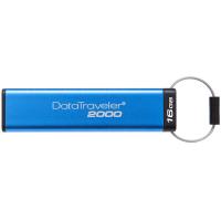 [免邮]金士顿(Kingston)DT2000 16GB USB3.1 读速120MB/s 蓝色 加密U盘