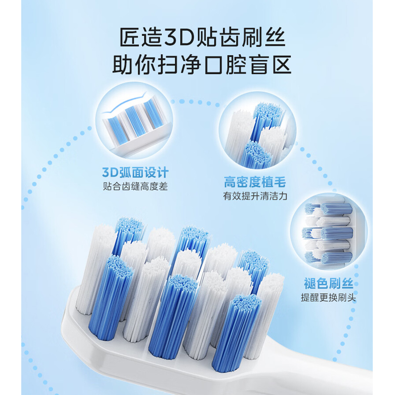 美的Midea 电动牙刷成人软毛声波全自动防水感应式 极地白MC-AJ0101高清大图