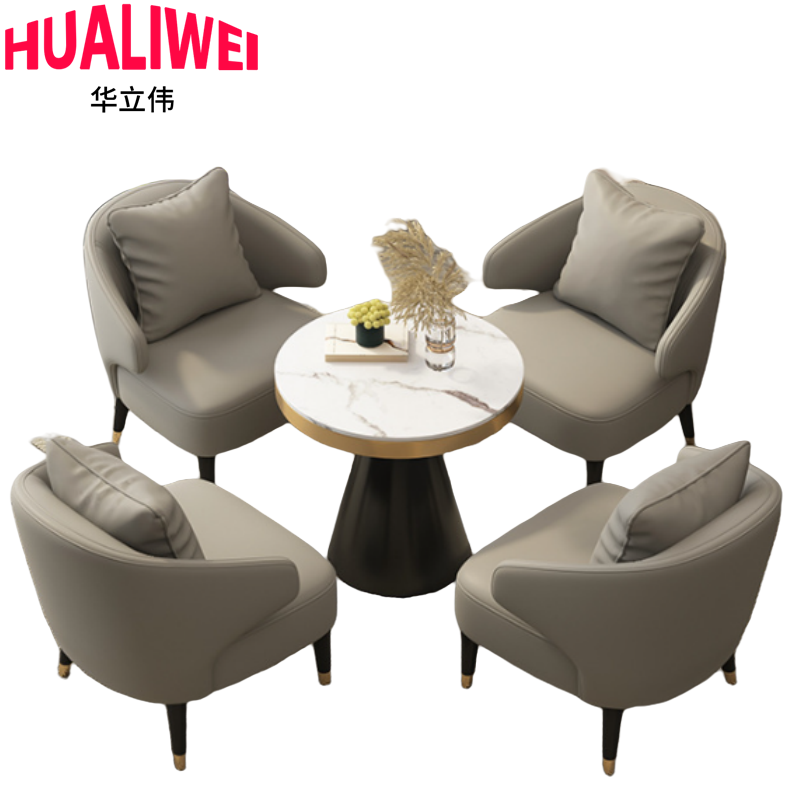 华立伟圆桌一桌四椅套高清大图