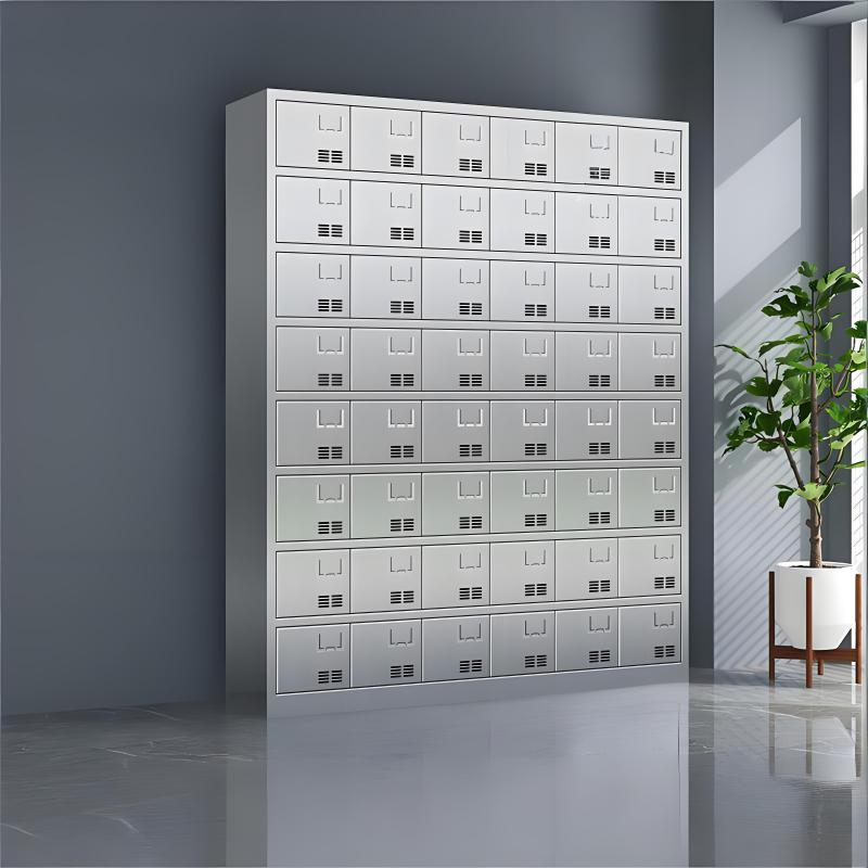 易企采 四十八门【304不锈钢】食堂餐具餐盘储物柜 30*143*180CM 单位:台