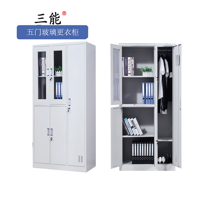 三能 (SAN NENG)加厚铁皮更衣柜 宿舍更衣柜 员工更衣柜 带锁储物柜 其他金属更衣柜 灰白高清大图