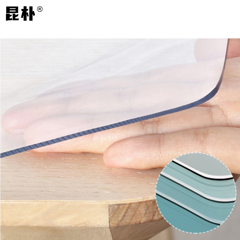 昆朴水晶板PVC磨砂软玻璃桌垫 厚2mm 宽70cm M70米高清大图