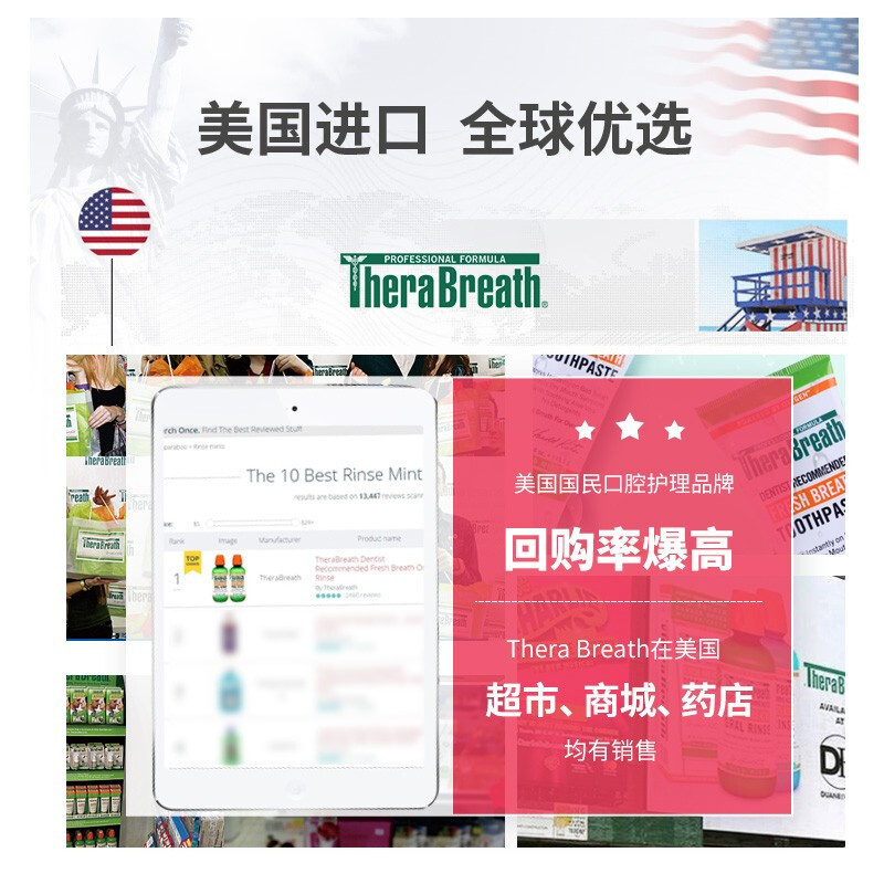 TheraBreath凯斯博士漱口水(冰凉薄荷)1L大容量高清大图