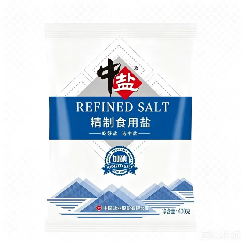 中盐 精制食用盐400g/袋 6袋