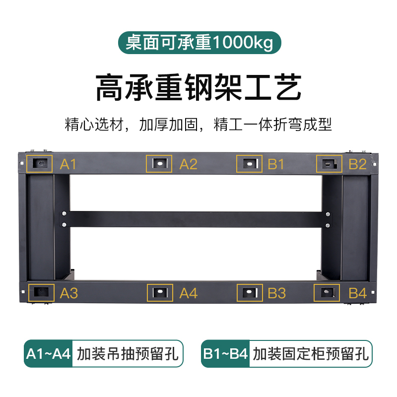 尔迈 防静电工作台操作台车间工具桌重型钳工工作台1.5米横三抽 BK款