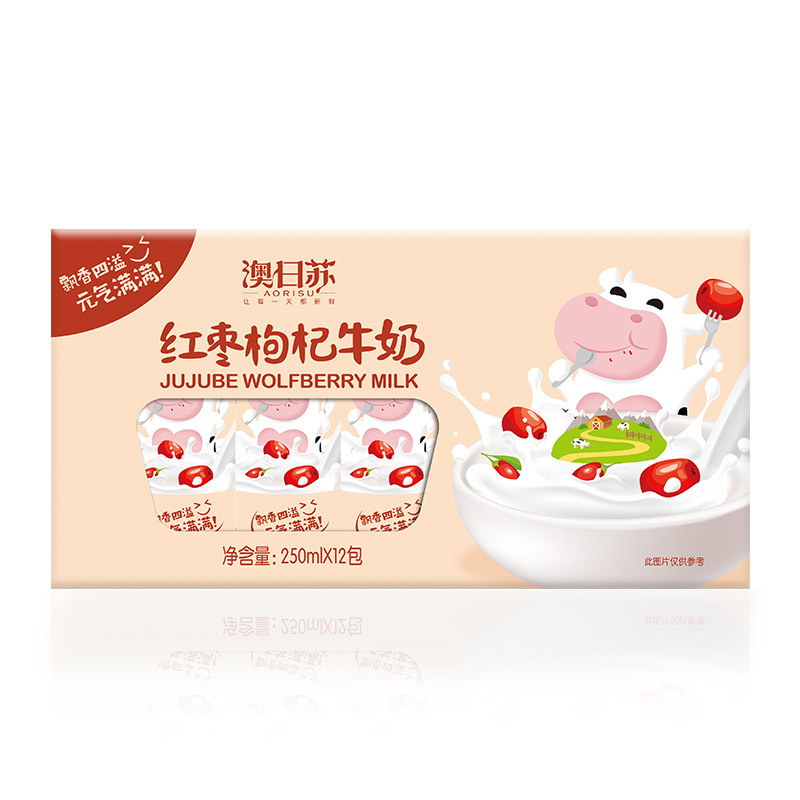 澳日苏 红枣枸杞牛奶 250ml*12盒 礼盒装