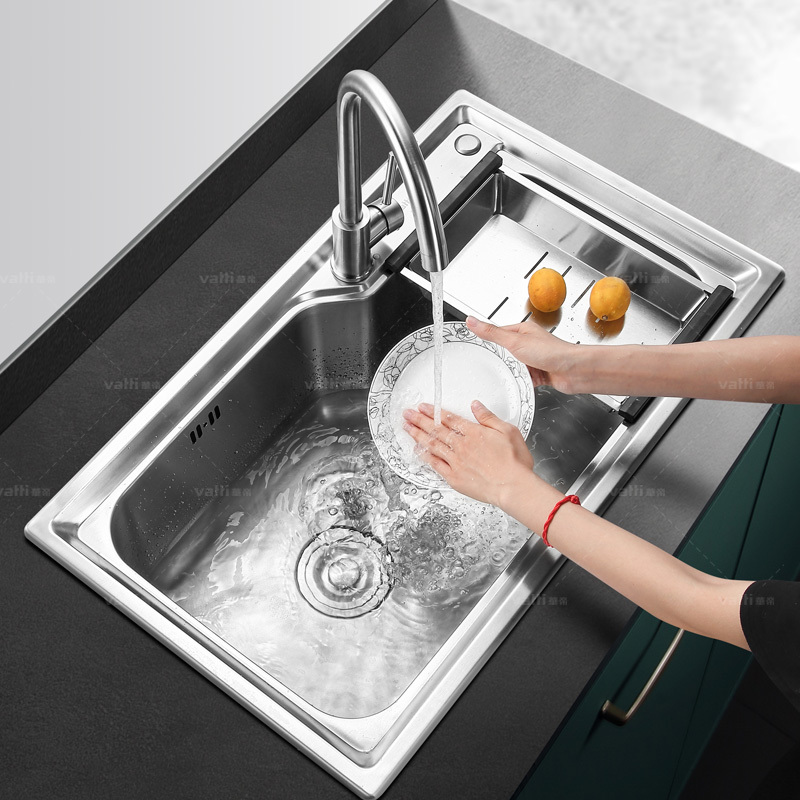 华帝vatti304不锈钢水槽单槽拉丝不锈钢洗菜盆厨房水槽厨房洗碗盆
