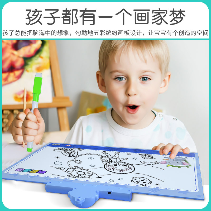 充电款]有声点读23面+500读物 智能机器人早教机益智高科技语音学习点读机发声书故事机玩具男孩幼儿有声读物挂图玩具女孩