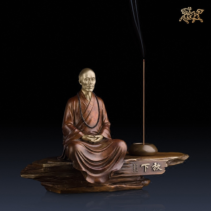 美帮汇全铜摆件《弘一法师之放下》铜工艺品 家居饰品 礼品 摆件高清大图