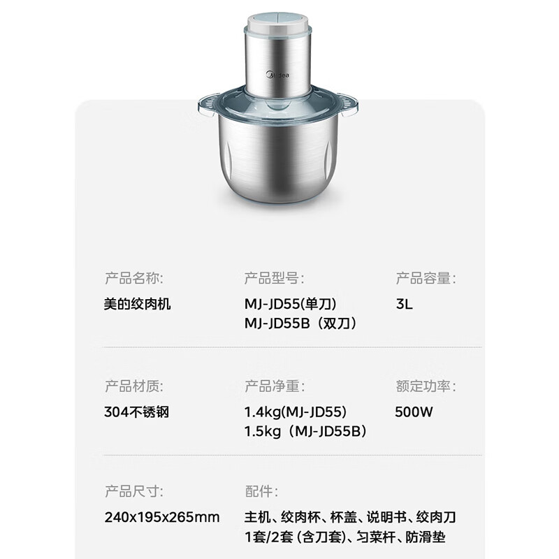 美的绞肉机MJ-JD55B高清大图