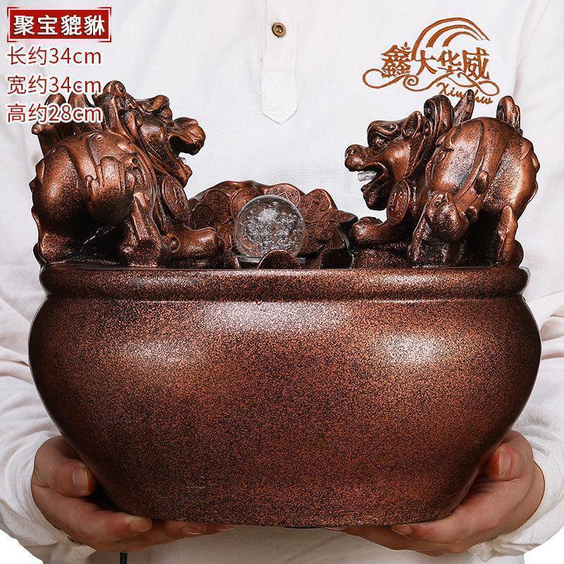 家柏饰(CORATED)流水貔貅摆件聚宝玄关桌面工艺品小型室内中式装饰品高清大图