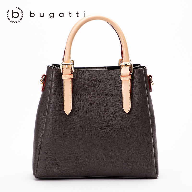 bugatti 德国轻奢品牌 新款女士棕色简约欧美风时尚手提包礼盒装斜跨包包妈妈款洋气质高级感女包