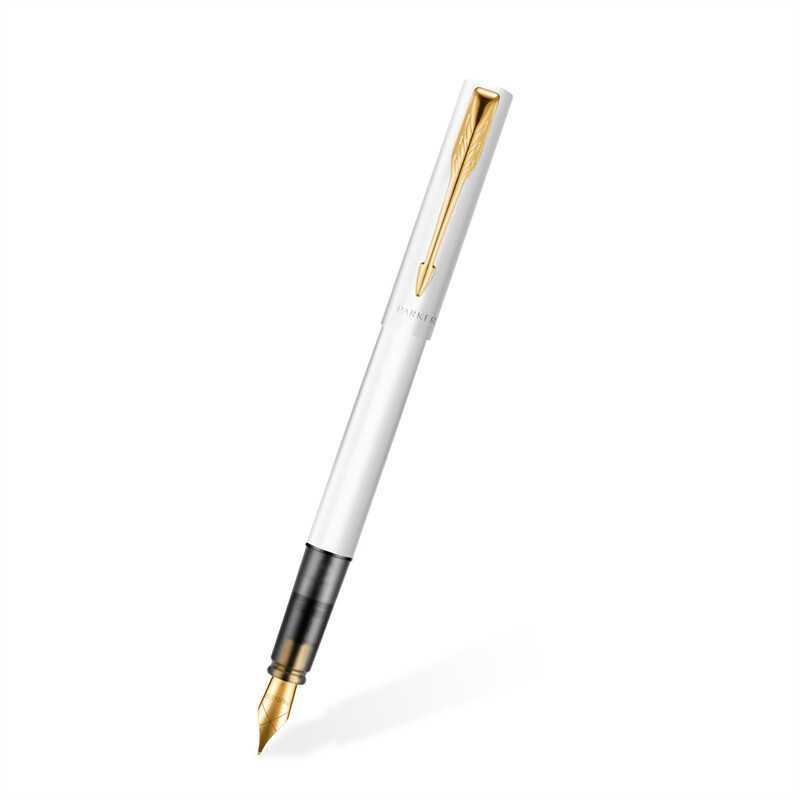 派克(PARKER)威雅XL入门级白色金夹墨水笔高清大图