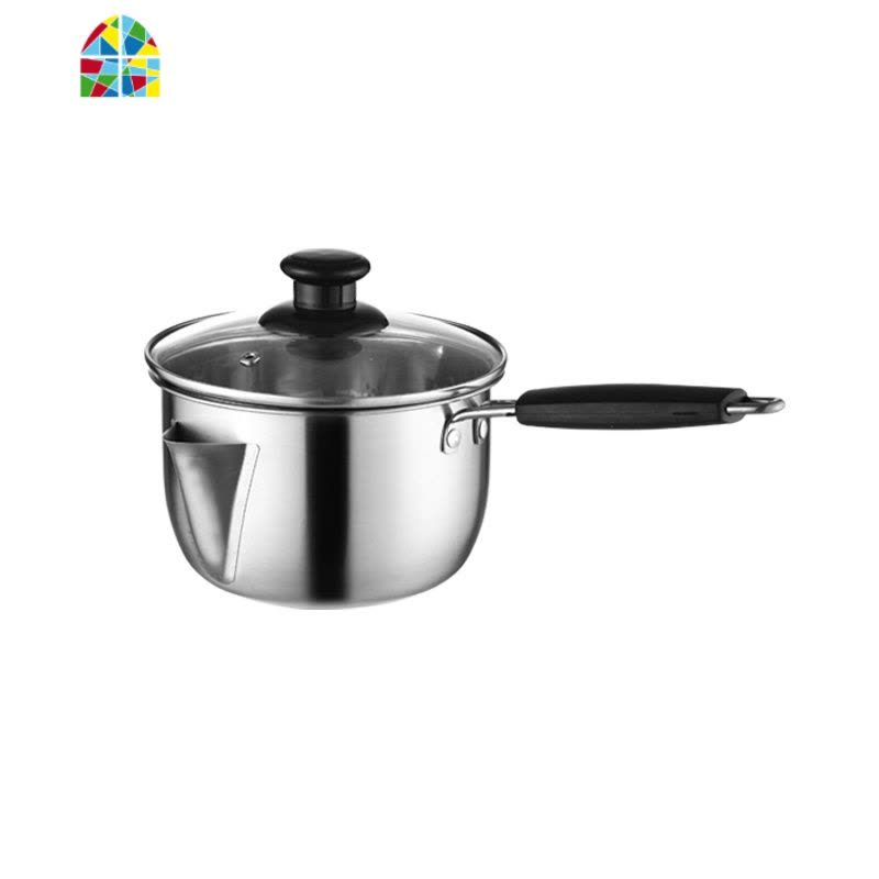 304不锈钢奶锅不粘锅热奶锅小电磁炉婴儿宝宝辅食锅滤油 FENGHOU 304奶锅[可滤油]两用特大号单柄带盖图片