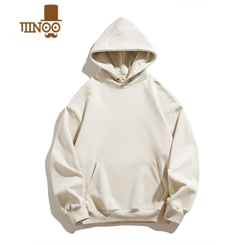 YANXU美式连帽卫衣男2023款宽松潮牌复古情侣纯色套头长袖外套高清大图