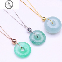 JiMis925银银项链定位针式链加长盒子十字链穿平安扣圆珠可调节锁骨链 0.8盒子链45厘米玫瑰金色+5mm珠