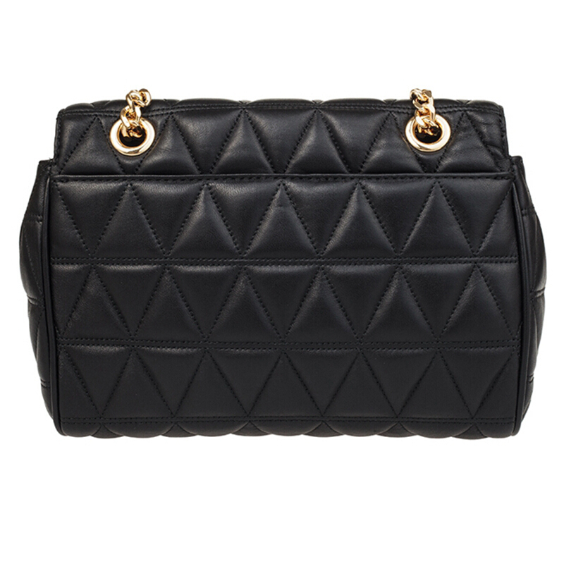 MICHAEL KORS 迈克·科尔斯 女包单肩包中号牛皮硬菱格包搭扣斜挎包黑色 单肩包 女35F7GVAF2L