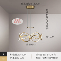 轻奢吊灯客厅灯现代简约灯饰创意网红闪电客卧室灯北欧灯具全屋套餐组合 直径45CM[无极调光]50W