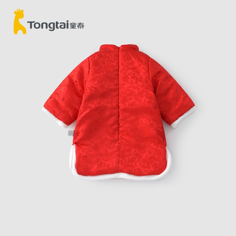 童泰(TONGTAI)2021年款秋冬儿童棉衣1-4岁女宝宝国风刺绣棉旗袍旗袍裙儿童旗袍