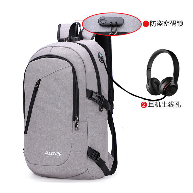 新款防盗双背USB充电双肩包透气ZYF常规款B2B商品100个起订