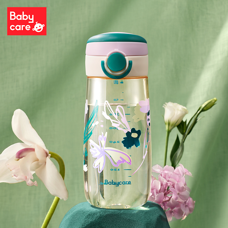 babycare孕妇水杯吸管杯直饮大容量家用孕产妇专用ppsu喝水防摔 380mL(吸管杯)-莫斯绿