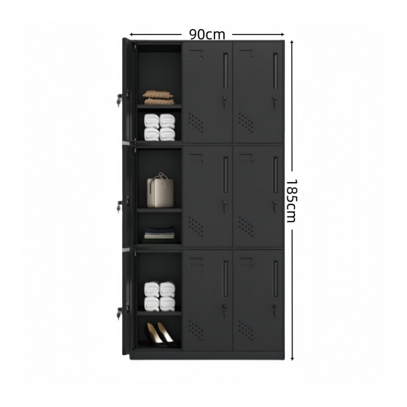 攸形九门更衣柜185*90*40cm台高清大图