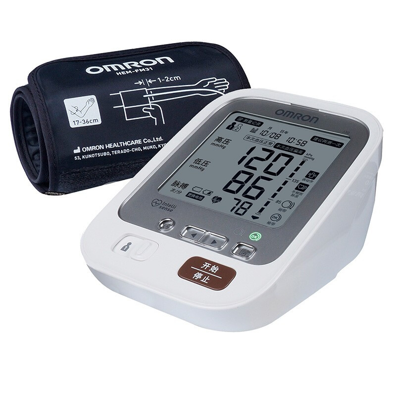 欧姆龙(OMRON) J30电子血压测量仪 家用上臂式电子血压测量计日本原装进口血压测量仪器 大屏简便 一键操作