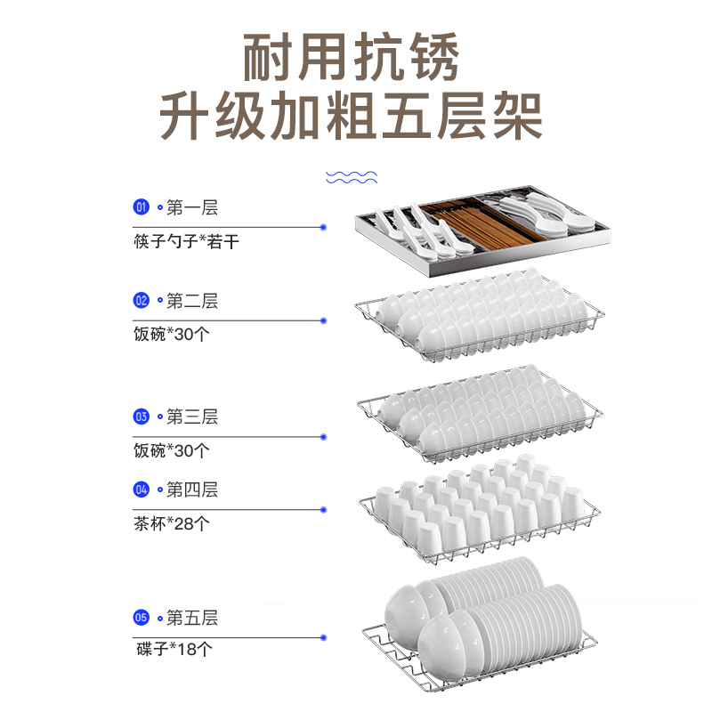 康宝(Canbo) ZTP268H-S2立式消毒柜碗筷家用商用光波不锈钢消毒220升大容量