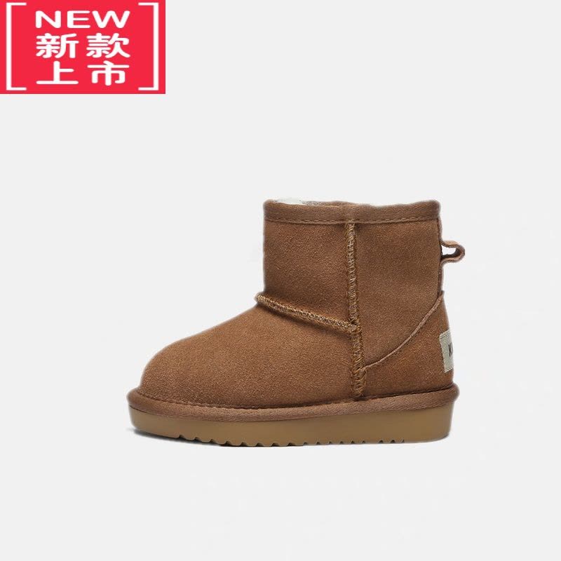 可莉允儿童雪地靴女童短靴子冬大男童靴加绒保暖小宝宝棉鞋东北亲子图片