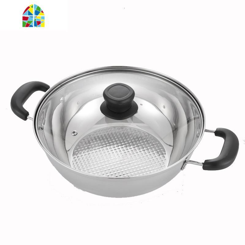 304不锈钢电磁炉汤锅加厚复底家用商用火锅专用锅具不粘平底fenghou26