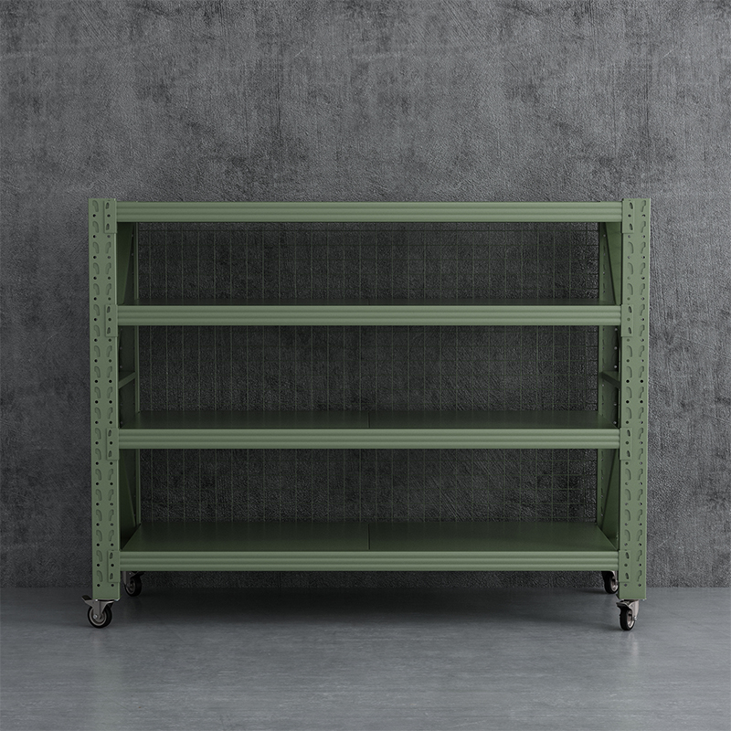 臻远 ZYJJ-HJ-086 可移动货架库房置物架带轮重型货架四层后背带网2000*700*1600mm/500kg高清大图