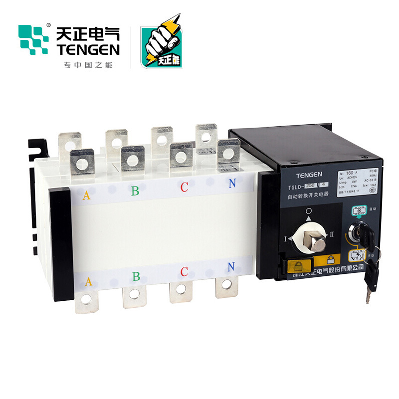 天正电气TGLD 160A 4P PC级自投自复 电网-电网/电网-发电机 自动/手动转换08060040115 双电源
