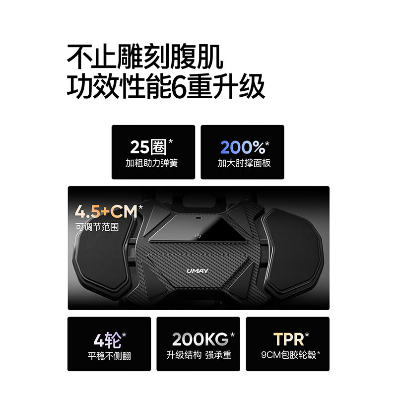 佑美肘撑健腹轮JFL38-02黑色高清大图