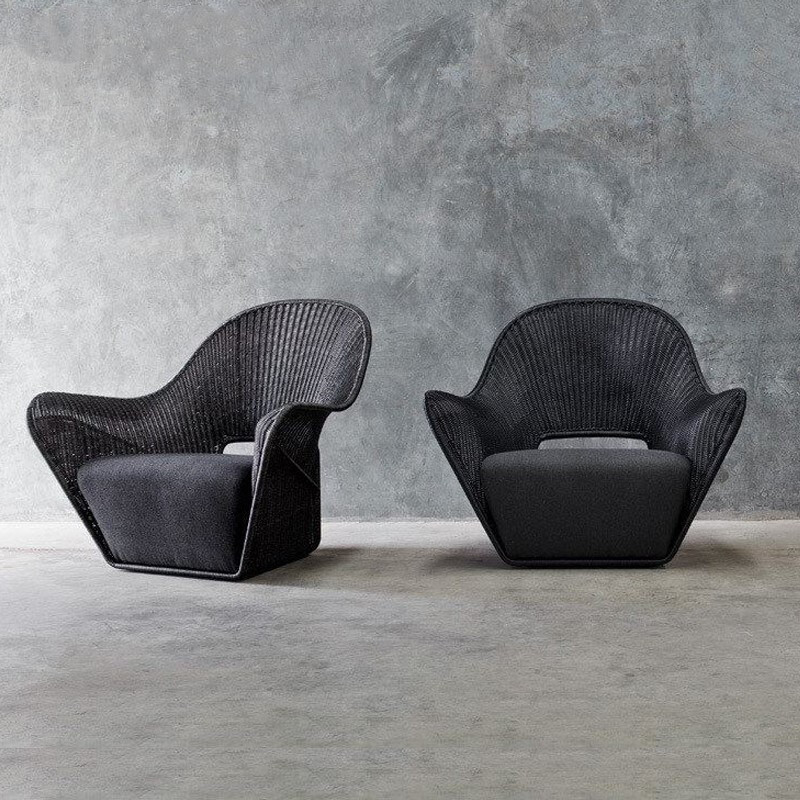 质凡 民宿创意设计师户外室内藤椅家具北欧简约东南亚藤沙发酒店样板房休闲椅 品禅[黑色]高清大图