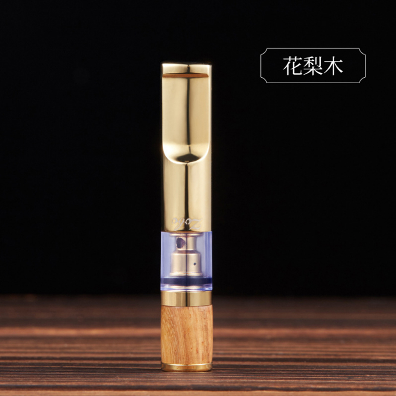 zobo正牌实木烟嘴过滤器男士清肺循环型可清洗健康檀木净烟器 花梨木