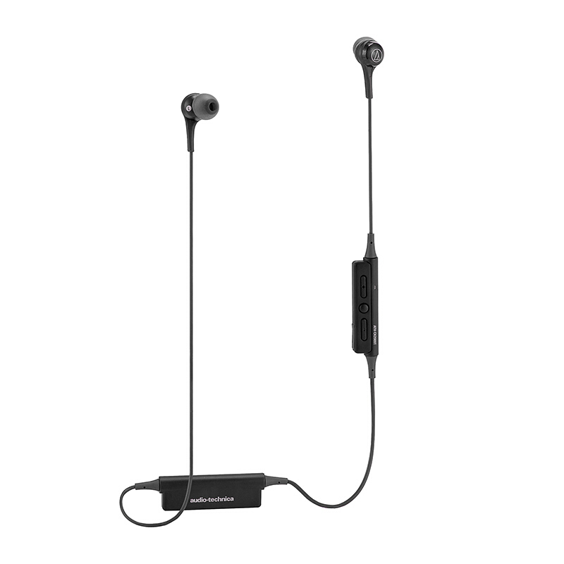 铁三角(Audio Technica)ATH-CK200BT无线蓝牙入耳式运动耳机挂颈式蓝牙通话耳机 黑色