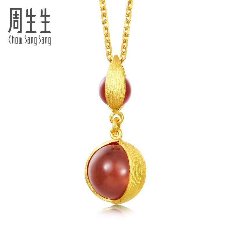 周生生(CHOW SANG SANG)足金珠宝首饰品g*系列黄金玛瑙吊坠女款不含项链86127P定价